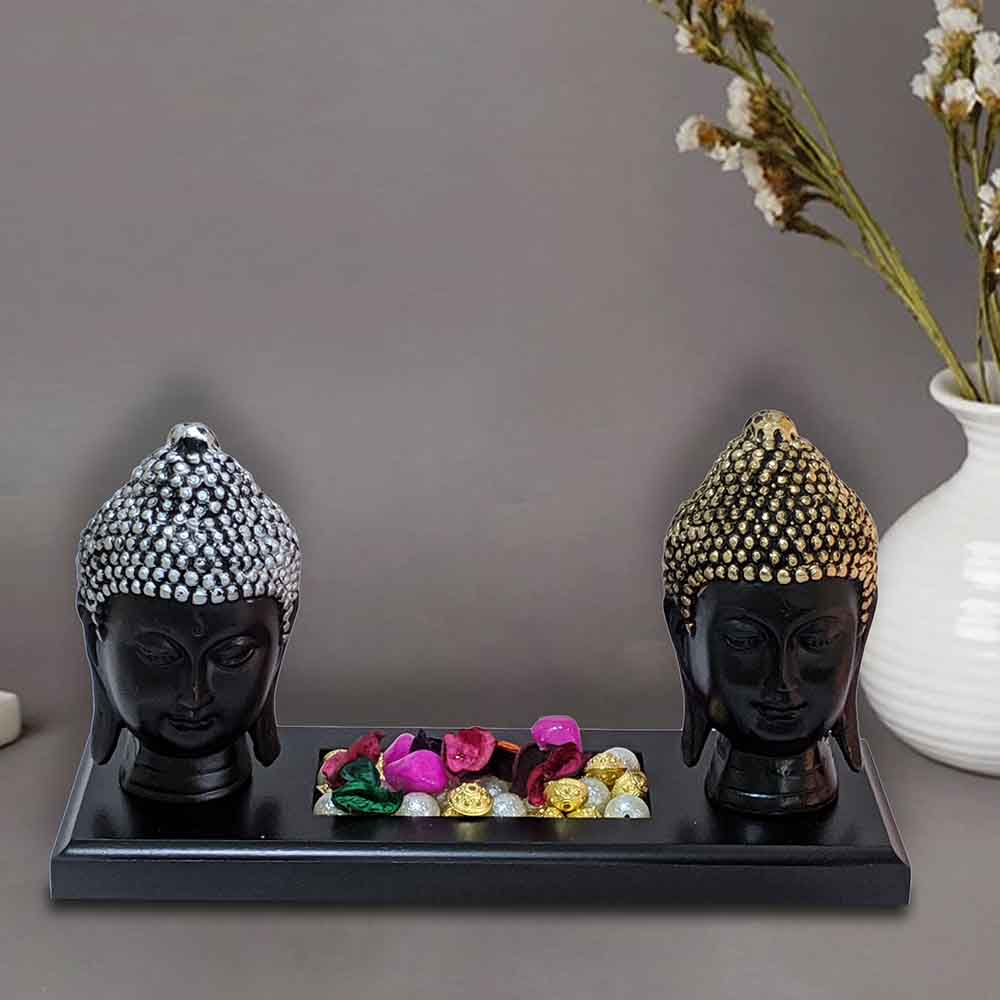 Buddha Face Idol on Tray